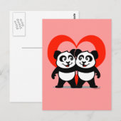 Carte Postale Panda Heart (Devant / Derrière)
