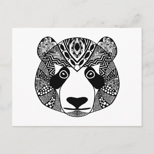 Carte Postale Panda inspiré (Devant)