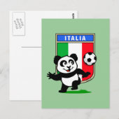 Carte Postale Panda Italie de football (Devant / Derrière)