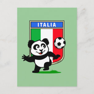 Carte Postale Panda Italie de football