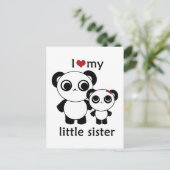 Carte Postale Panda - J'aime ma petite soeur (Debout devant)