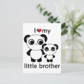 Carte Postale Panda - J'aime mon petit frère (Debout devant)