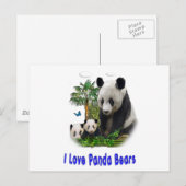 Carte Postale Panda Love art (Devant / Derrière)