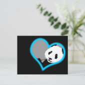 Carte Postale panda love. néon light. (Debout devant)