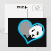 Carte Postale panda love. néon light. (Devant / Derrière)