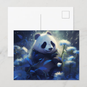 Carte Postale Panda lumière bleue