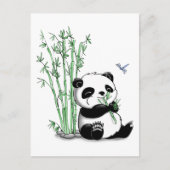 Carte Postale Panda mangeant du bambou (Devant)