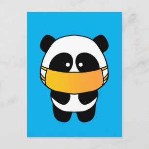Carte Postale Panda Masque