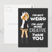 Carte Postale Panda mignon de fan d'Anime de Kawaii de cadeau (Devant / Derrière)