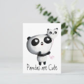 Carte Postale Panda mignonne avec ballon (Debout devant)