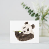 Carte Postale Panda mignonne, Ours asiatique, Aquarelle (Debout devant)