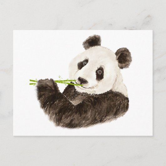 Carte Postale Panda mignonne, Ours asiatique, Aquarelle (Devant)