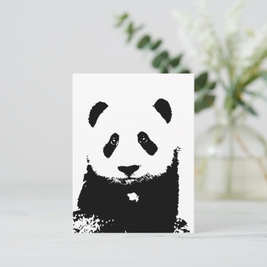 Carte Postale Panda noir et blanc (Debout devant)