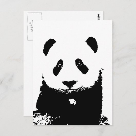Carte Postale Panda noir et blanc (Devant / Derrière)