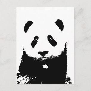 Carte Postale Panda noir et blanc