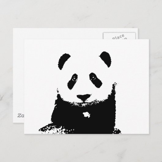 Carte Postale Panda noir et blanc (Devant / Derrière)