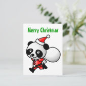 Carte postale Panda Père Noël (Debout devant)