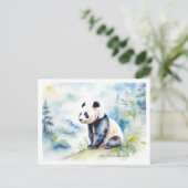 Carte Postale Panda porte bonne chance (Debout devant)