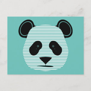 Carte Postale panda rayures