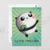 Carte Postale Panda ronde mignonne (Devant / Derrière)