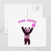 Carte Postale Panda rose Pong (Devant / Derrière)