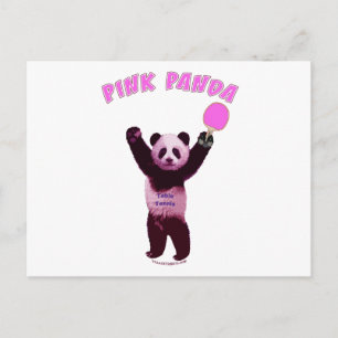 Carte Postale Panda rose Pong