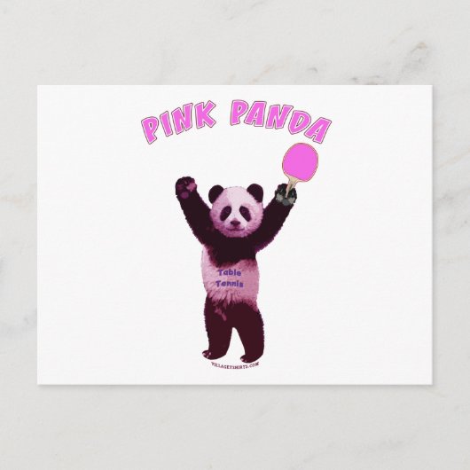 Carte Postale Panda rose Pong (Devant)