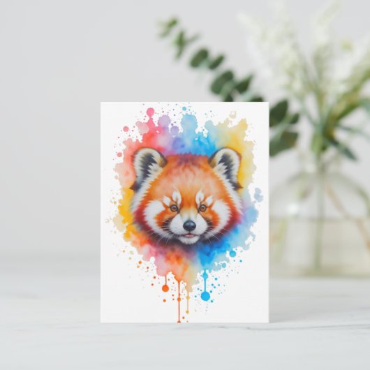 Carte Postale Panda rouge (Debout devant)