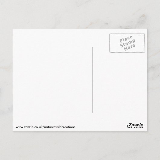 Carte Postale Panda rouge (Dos)