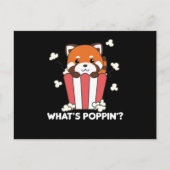Carte Postale Panda Rouge Popcorn Whats Poppin Funny (Devant)