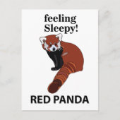 Carte Postale Panda Rouge Sentant Sleepy Drôle Panda Rouge (Devant)