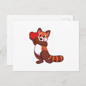Carte Postale Panda roux à Love with Heart.PNG (Devant / Derrière)