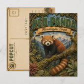 Carte Postale Panda roux forêt himalayenne POPCUT (Devant / Derrière)