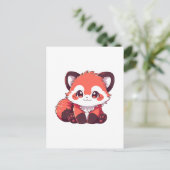 Carte Postale panda roux mignon (Debout devant)