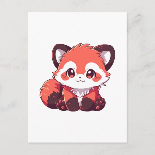 Carte Postale panda roux mignon (Devant)