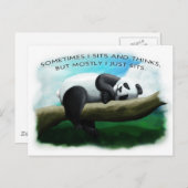 Carte Postale Panda se reposant (Devant / Derrière)