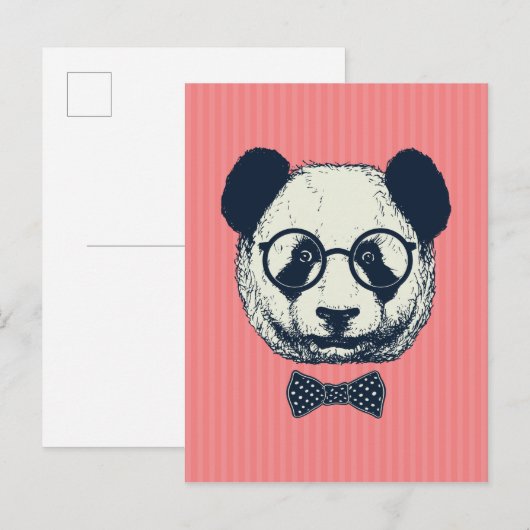 Carte Postale Panda stripes (Devant / Derrière)