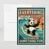 Carte postale panda "Tout vous tuera" (Devant / Derrière)