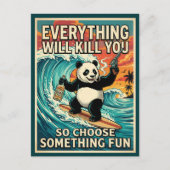 Carte postale panda "Tout vous tuera" (Devant)