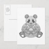Carte Postale Panda tribal inspiré (Devant / Derrière)