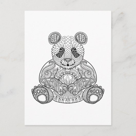 Carte Postale Panda tribal inspiré (Devant)