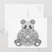 Carte Postale Panda tribal inspiré (Devant / Derrière)