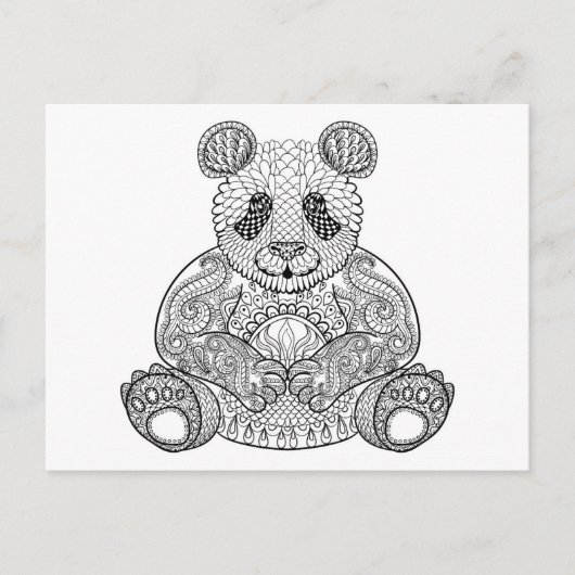 Carte Postale Panda tribal inspiré (Devant)