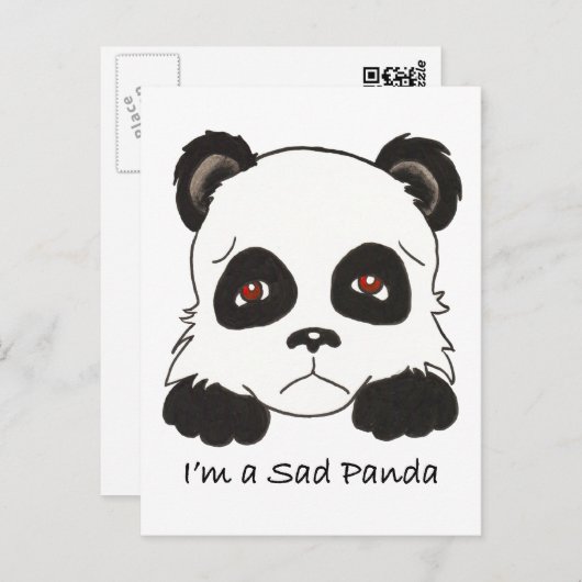 Carte Postale Panda triste (Devant / Derrière)
