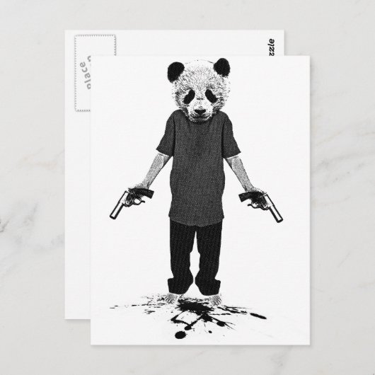 Carte Postale Panda tueuse (Devant / Derrière)
