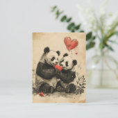 Carte Postale Panda Valentine (Debout devant)