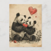 Carte Postale Panda Valentine (Devant)