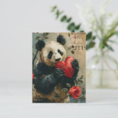 Carte Postale Panda Vintage Saint-Valentin (Debout devant)