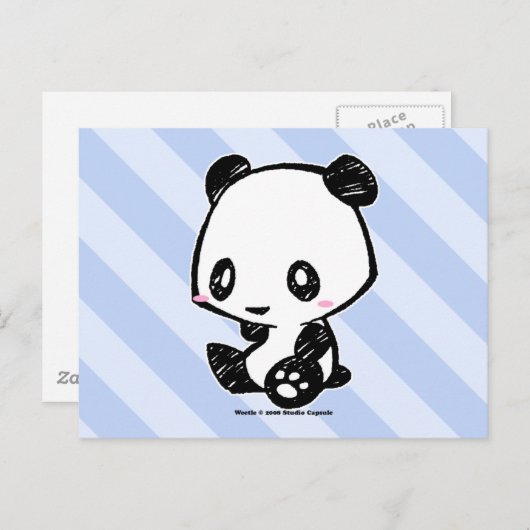 Carte Postale Panda Weetle (Devant / Derrière)