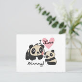 Carte Postale Pandas I Love Maman (Debout devant)